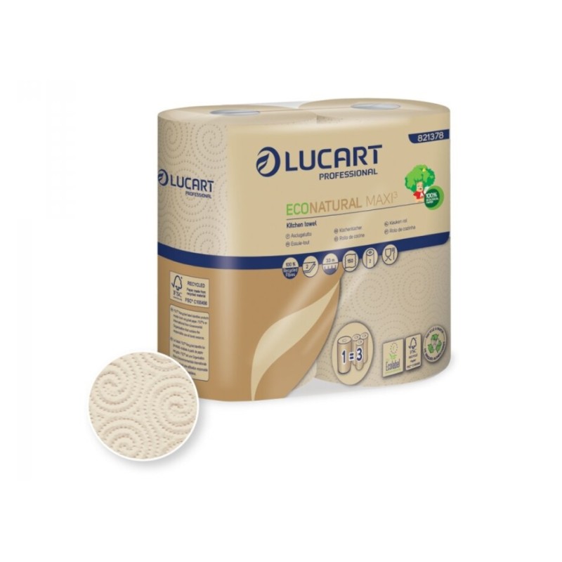 KEUKENROL ECONATURAL 2Laags 150 VELLEN (12X2 rollen) KEUKENROL ECONATURAL 2Laags 150 VELLEN (12X2 rollen)