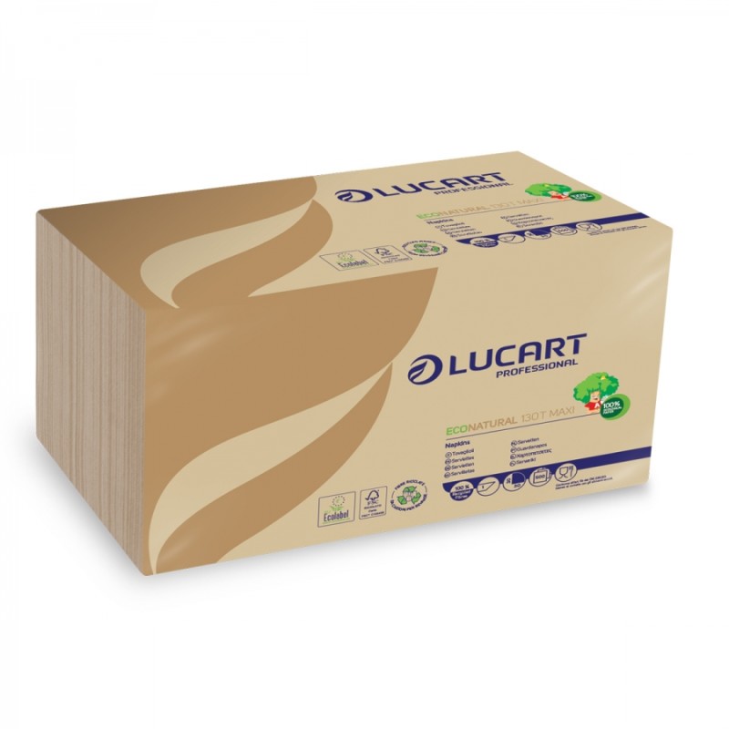 SERVET ECONATURAL 130T MAXI 1Laags 33X33CM (8pakken van 500stuks) SERVET ECONATURAL 130T MAXI 1Laags 33X33CM (8pakken van 500stuks)