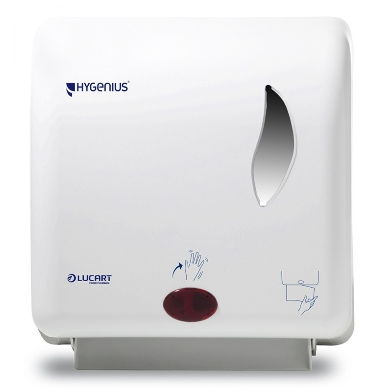 Hygenius no touch elektronische dispenser voor witte handdoekrolunit Hygenius no touch elektronische dispenser voor witte handdoekrolunit