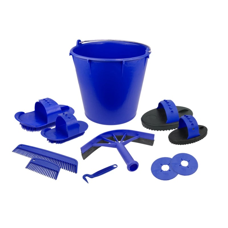 Poetsset van 10 items in emmer Blauw Poetsset van 10 items in emmer Blauw