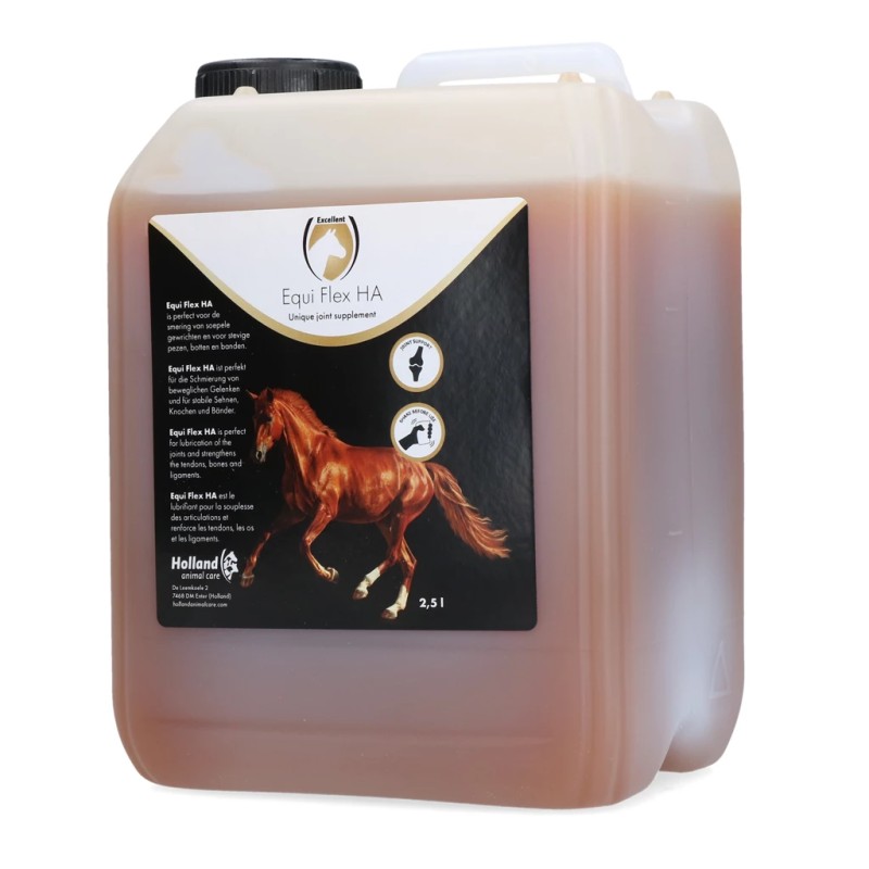 Excellent Equi Flex HA 2,5 l Ondersteund de smering van soepele gewrichten en voor stevige pezen, botten en banden Excellent Equi Flex HA 2,5 l Ondersteund de smering van soepele gewrichten en voor stevige pezen, botten en banden