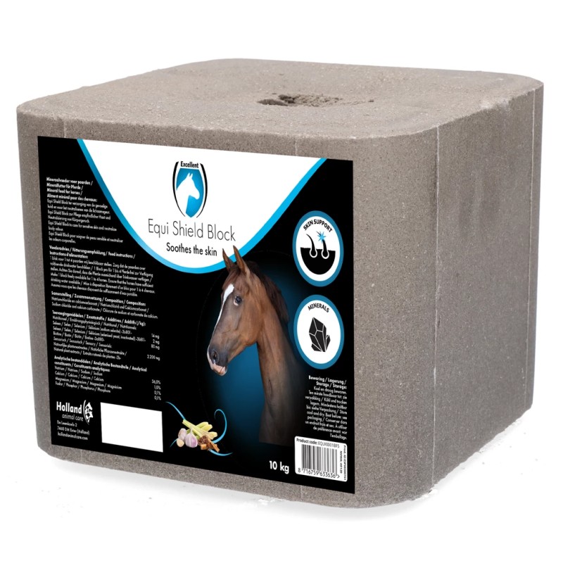 Excellent Equi Shield Block 10 kg Zoutlikblok - Ter verzorging van de gevoelige huid en het neutraliseren van de lichaamsgeur Excellent Equi Shield Block 10 kg Zoutlikblok - Ter verzorging van de gevoelige huid en het neutraliseren van de lichaamsgeur